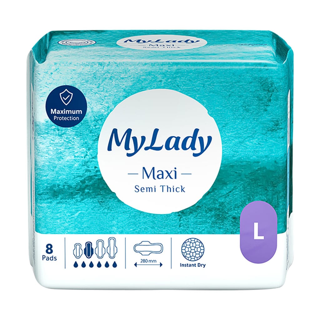 My-Lady-Maxi-Thick-Size-Large-۸-pads نوار بهداشتی مشبک نیمه ضخیم بالدار مای لیدی سایز بزرگ