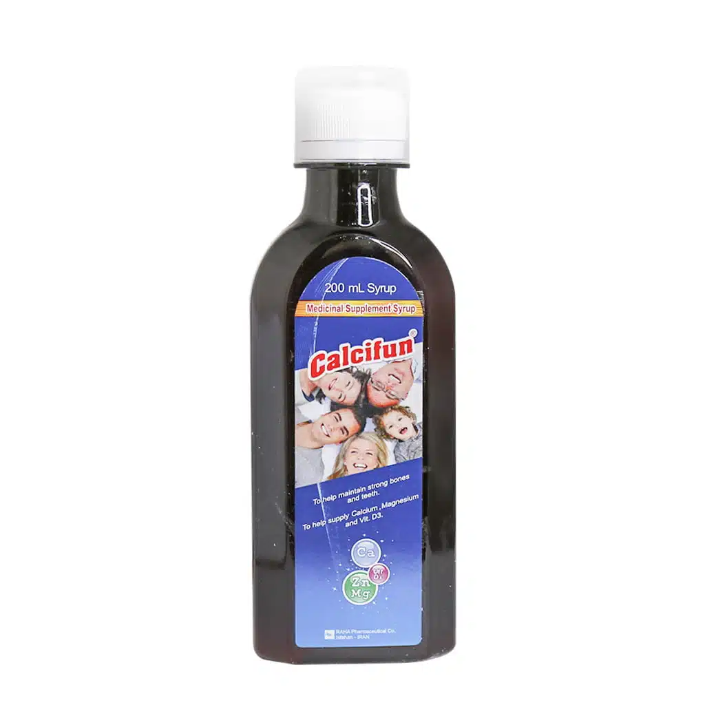Raha-Calcifun-Oral-Suspension-200-ml.jpg.webp شربت کلسی فان رها حاوی کلسیم منیزیم ویتامین D3 و روی 200 میلی لیتر