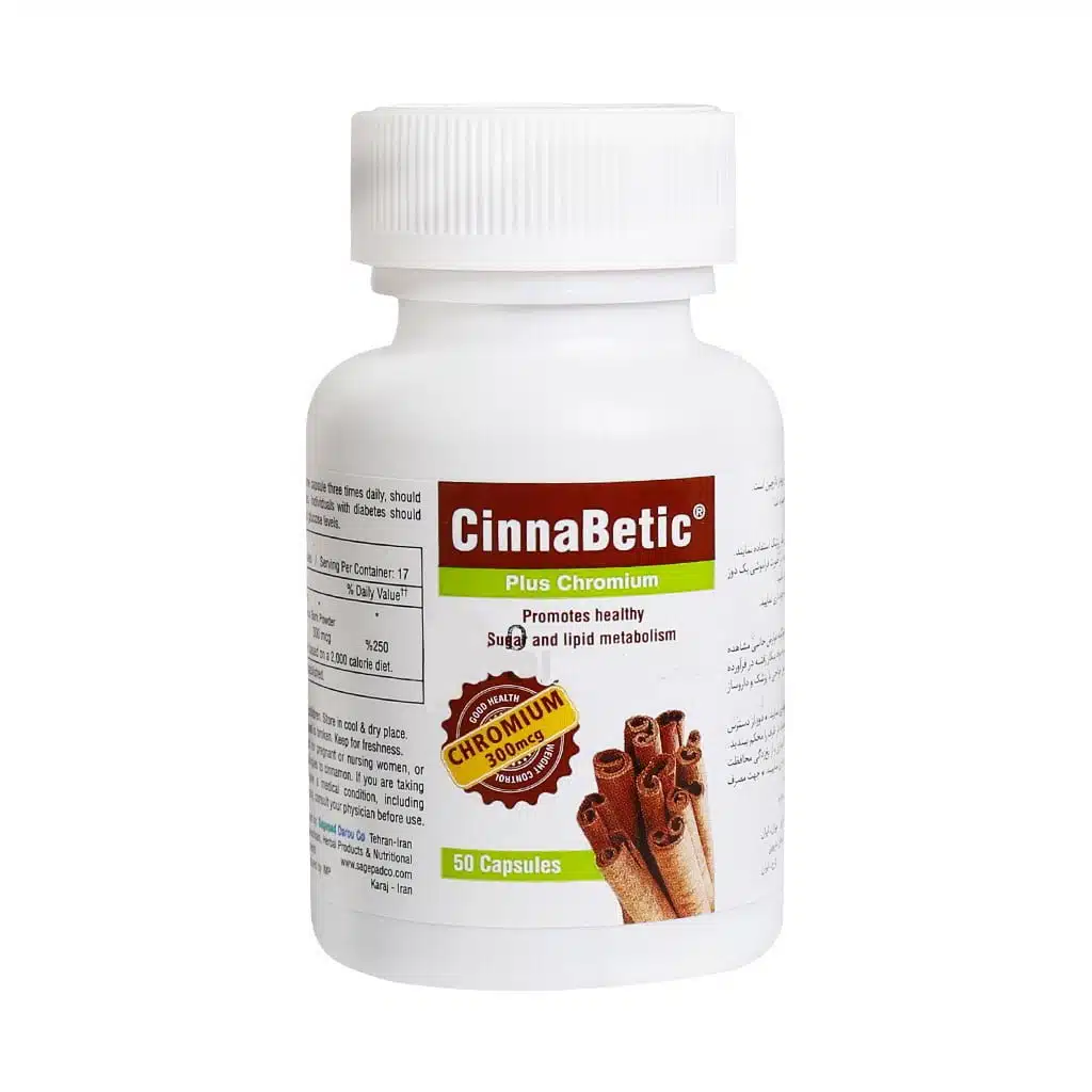Sagepad-Darou-CinnaBetic-Plus-Chromium-50-Tabs.jpg.webp کپسول سینابتیک همراه با کرومیوم ساج پاد دارو 50 عددی