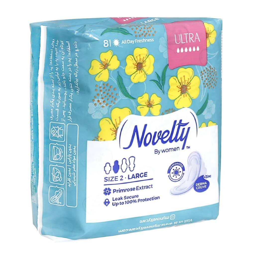 40 نوار بهداشتی مشبک بزرگ ناولتی بسیار نازک 8 عدد