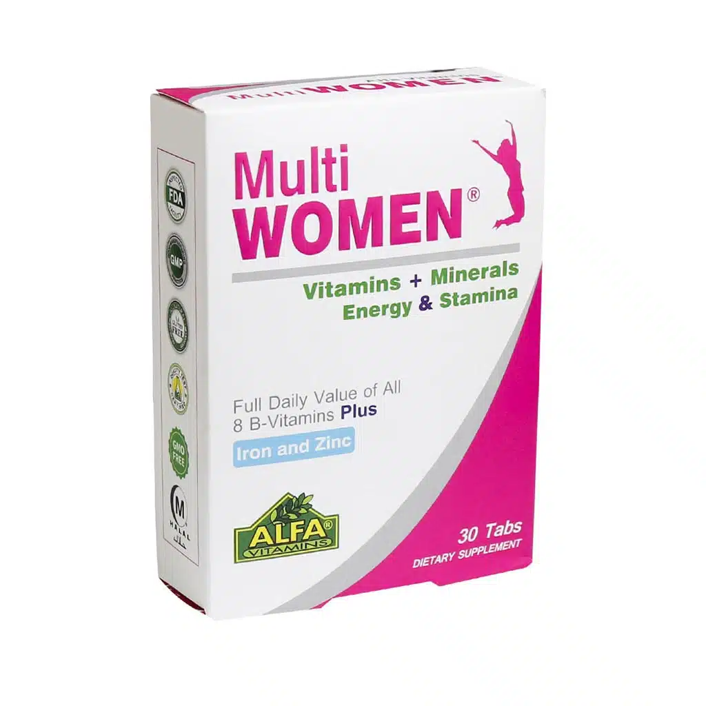 Alfa-Vitamins-Multi-Women-30-Tab.jpg.webp قرص مولتی وومن آلفا ویتامینز