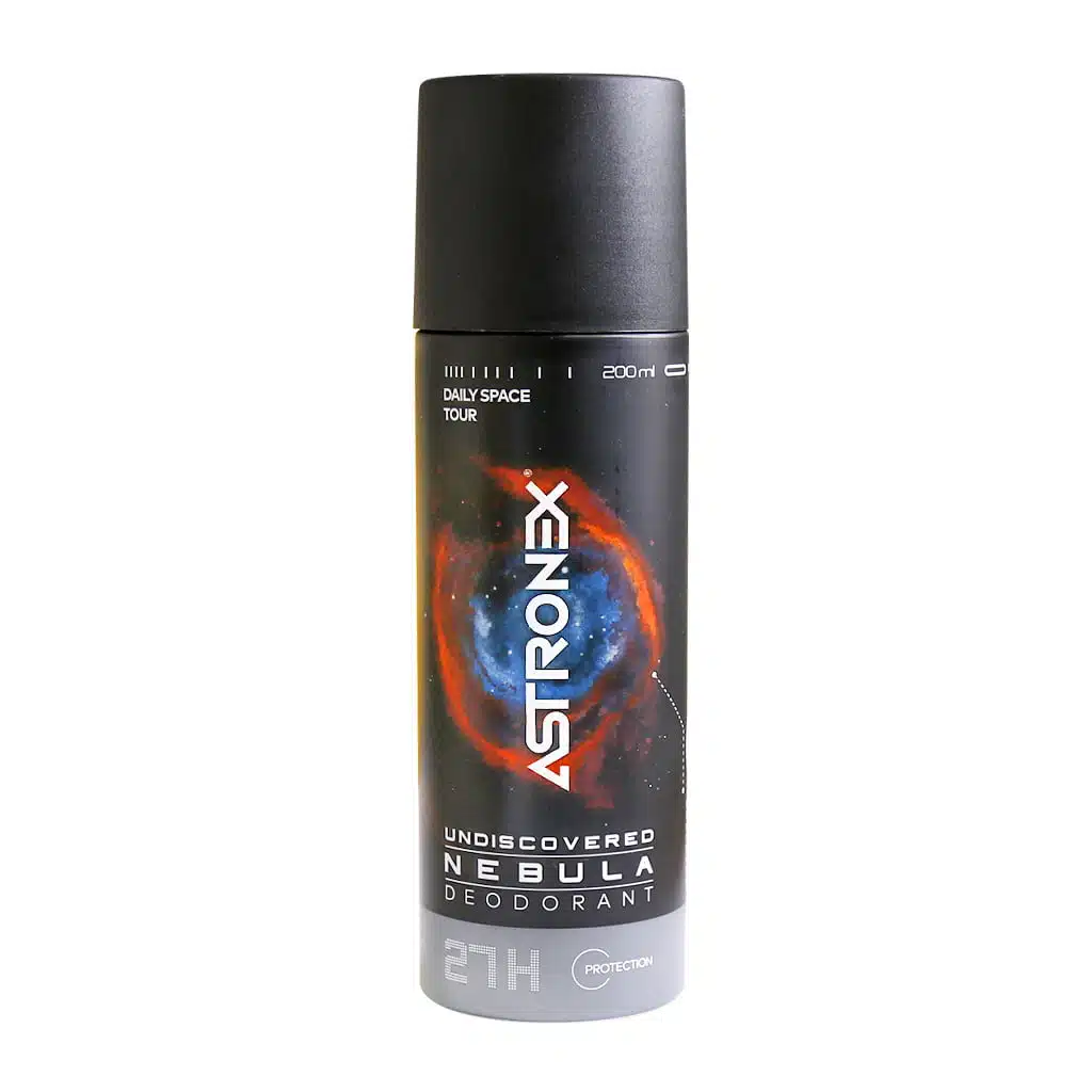 Astronex-Body-Deodorant-Spray-Model-Undiscovered-Nebula.jpg.webp اسپری خوشبو کننده بدن استرونکس مدل Undiscovered Nebula حجم 200 میلی لیتر