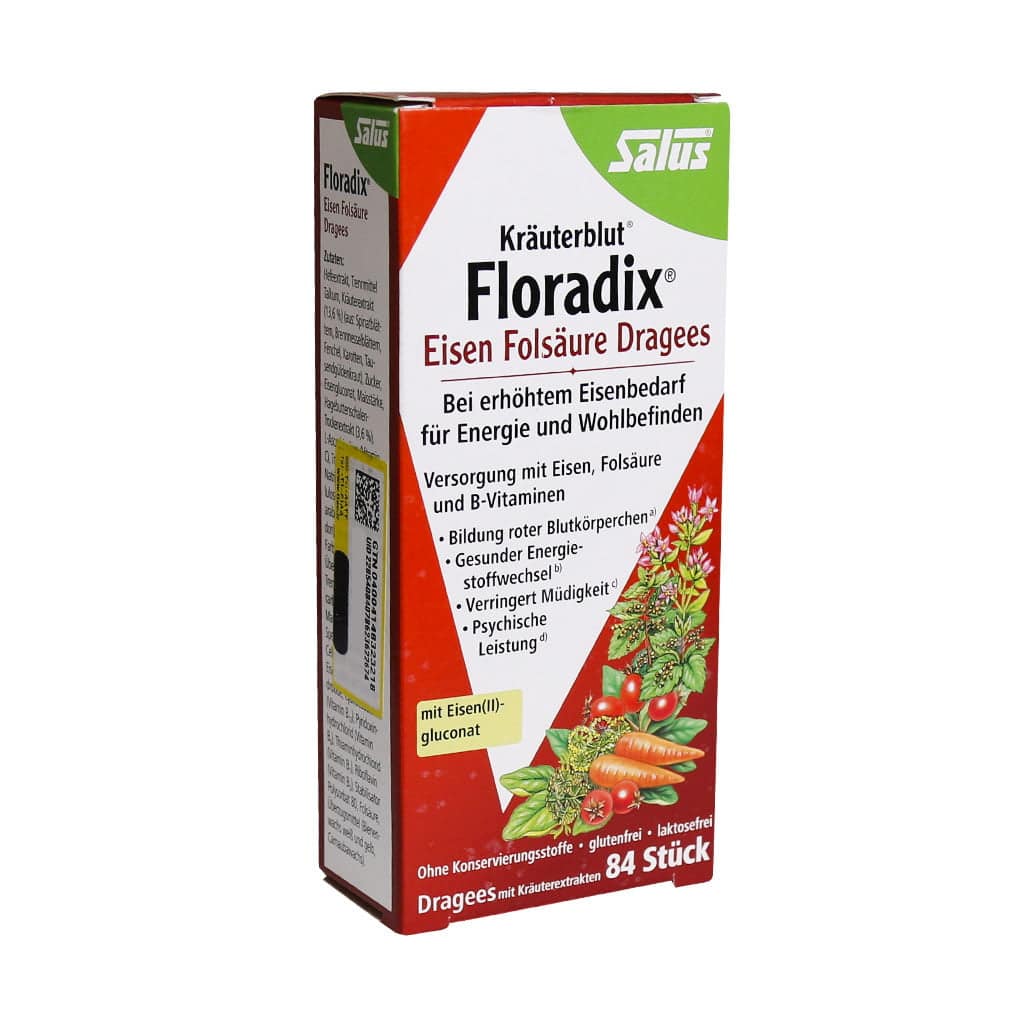 Floradix Eisen Folsaure Dragees 84 Tabs دراژه آهن و اسید فولیک فلورادیکس