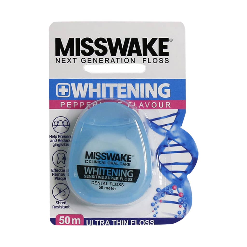 Misswake-Whitening-Sensitive-Super-Floss قیمت نخ دندان مدل وایتنینگ میسویک