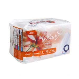 نوار بهداشتی مشبک بزرگ مای لیدی نیمه ضخیم 10 عدد