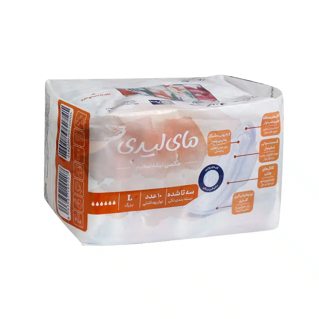 My-lady-Maxi-Thick-Women-Pad-Large-10-Pads.jpg.webp نوار بهداشتی مشبک بزرگ مای لیدی نیمه ضخیم 10 عدد