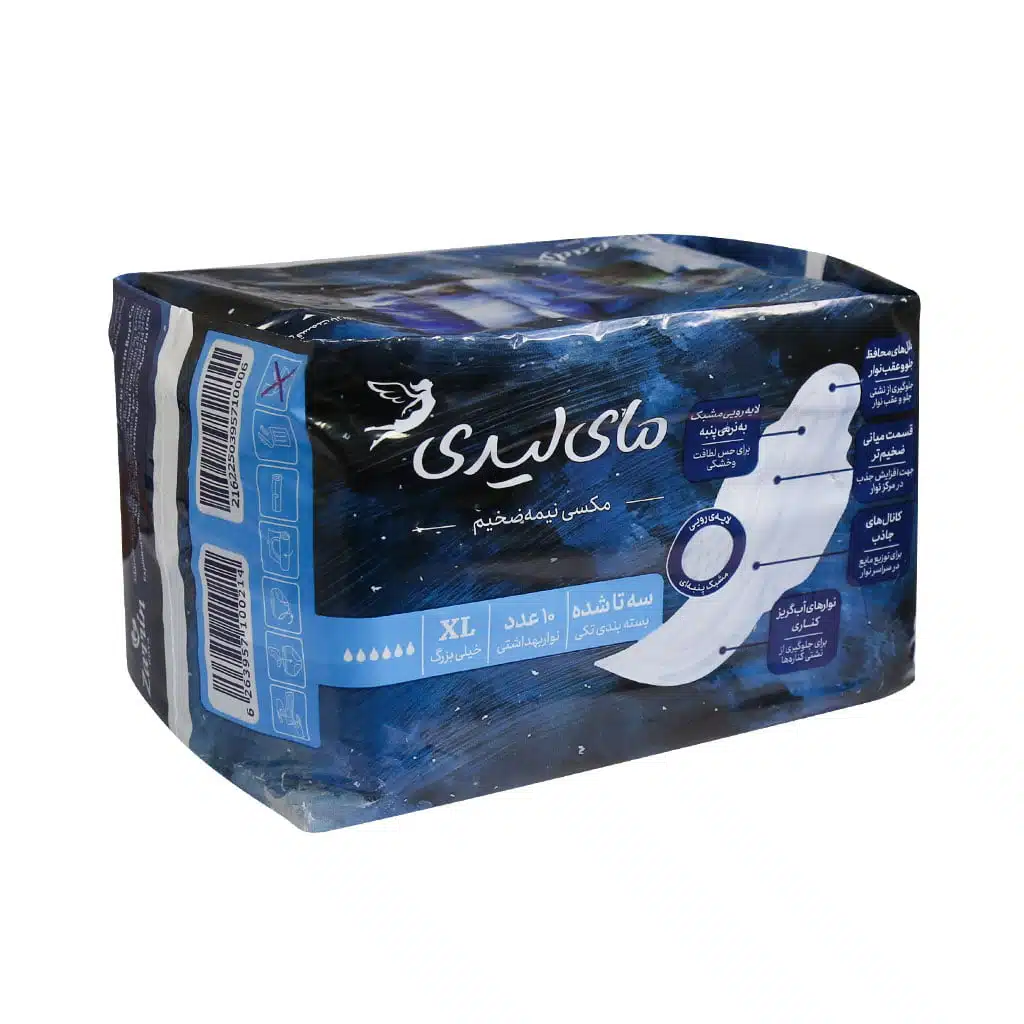 My-lady-Maxi-Thick-Women-Pad-X-Large-10-Pads.jpg.webp نوار بهداشتی مشبک خیلی بزرگ مای لیدی نیمه ضخیم 10 عدد