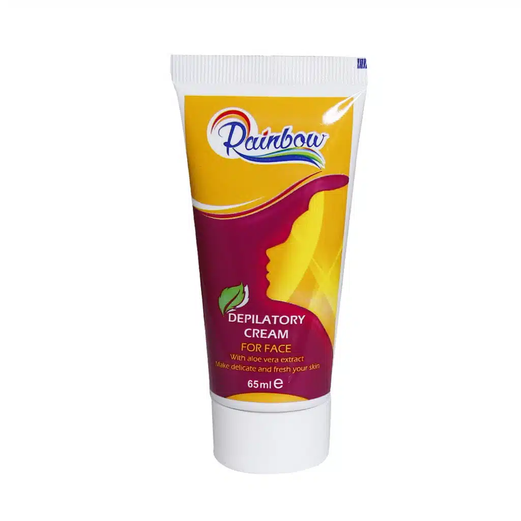 Rainbow-Depilatory-Cream-For-Face.jpg.webp کرم موبر صورت رینبو حاوی عصاره آلوئه ورا 65 میلی لیتر