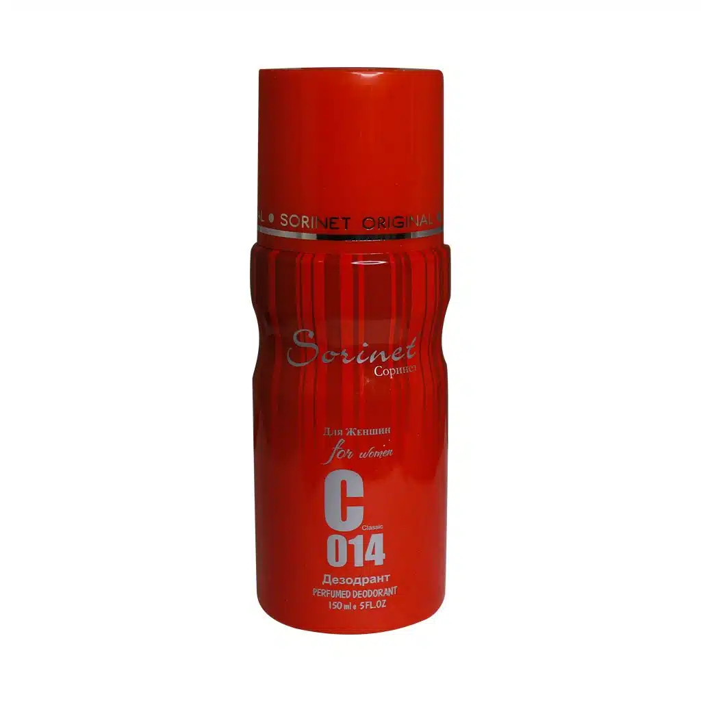 Sorinet-C014-Deodorant-for-Women-150-ml.jpg.webp اسپری خوشبو کننده زنانه سورینت مدل C014 حجم 150 میلی لیتر