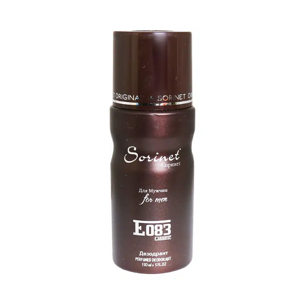 Sorinet-E083-Deodorant-for-men-150-ml-1.jpg.webp اسپری خوشبو کننده مردانه سورینت مدل E083 حجم 150 میلی لیتر