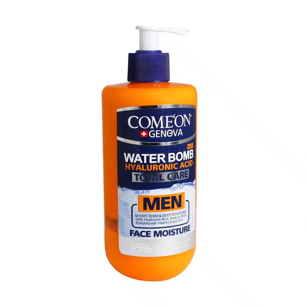 Comeon-Water-Bomb-SPF15-Hyaluronic-and-Vitamin-E-For-Men-500-ml.jpg.webp کرم پمپی بمب آبرسان SPF15 مردانه کامان حاوی ویتامین E حجم 500 میلی لیتر