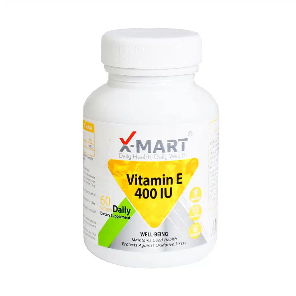 X-Mart-Vitamin-E-400-IU-Softgels-60-Caps.jpg.webp سافت ژل ویتامین E 400 واحد ایکس مارت 60 عدد