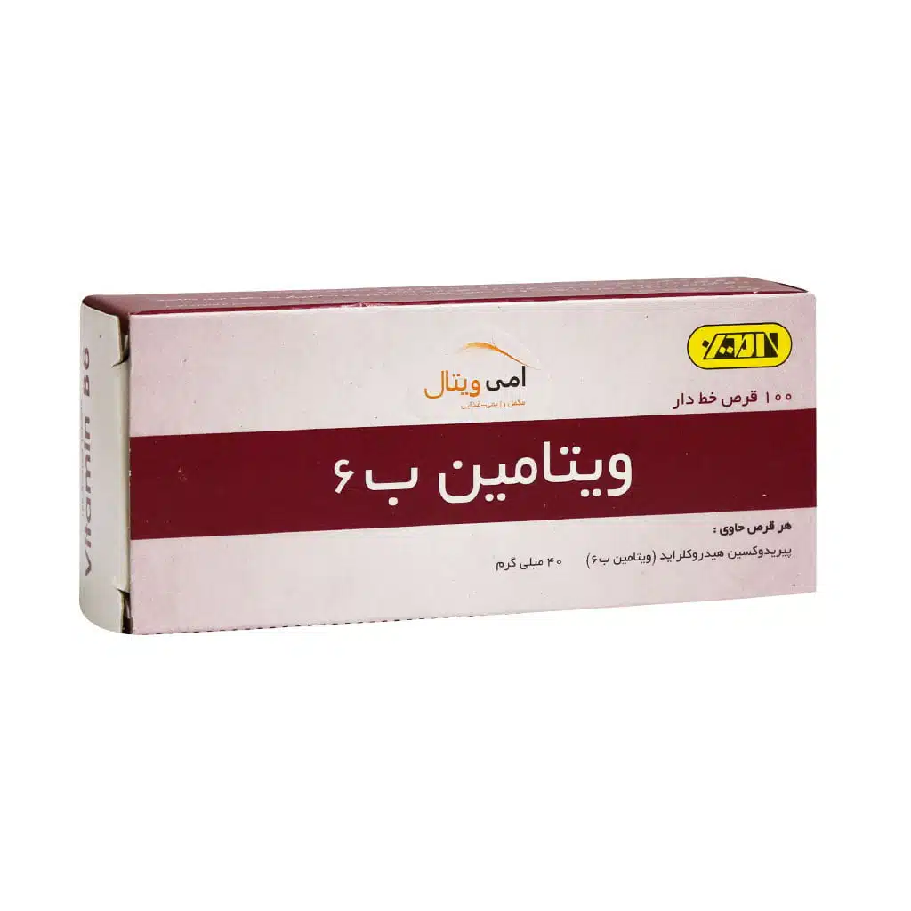Ami-Vital-Vitamin-B6-100-Tabs.jpg.webp قرص ویتامین B6 امی ویتال 100 عدد