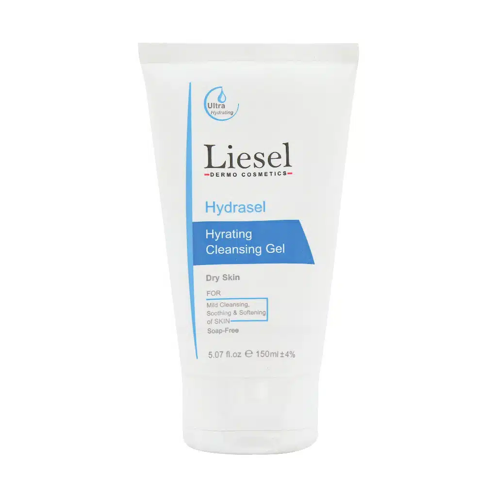 Liesel-Hydrasel-Hydrating-Cleansing-Gel-150-1.jpg.webp ژل شست و شوی آبرسان صورت هیدراسل لایسل 150 میلی لیتر