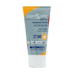 کرم ضد آفتاب فاقد چربی spf40 آقایان سان سیف مناسب برای انواع پوست 50 گرم