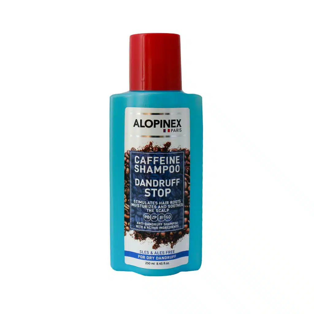 Alopinex-Caffeine-Shampoo-Dannruff-Stopp-250-Ml.jpg.webp شامپو ضد شوره و تقویت کننده مو آلوپینکس مناسب شوره خشک 250 میلی لیتر