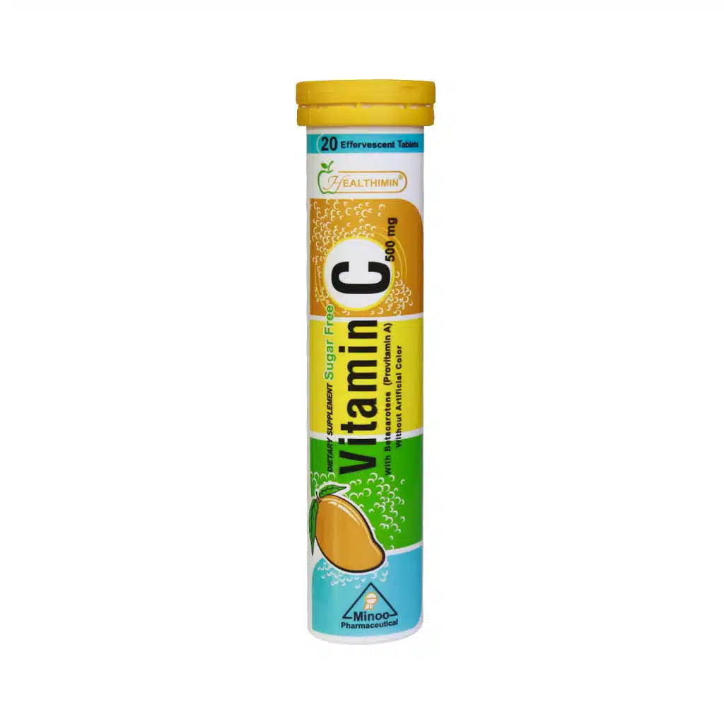 Healthimin-Vitamin-C-500-mg-20-Effervescent-Tablets...jpg.webp قرص جوشان ویتامین C 500 میلی گرم هلثی مین 20 عدد