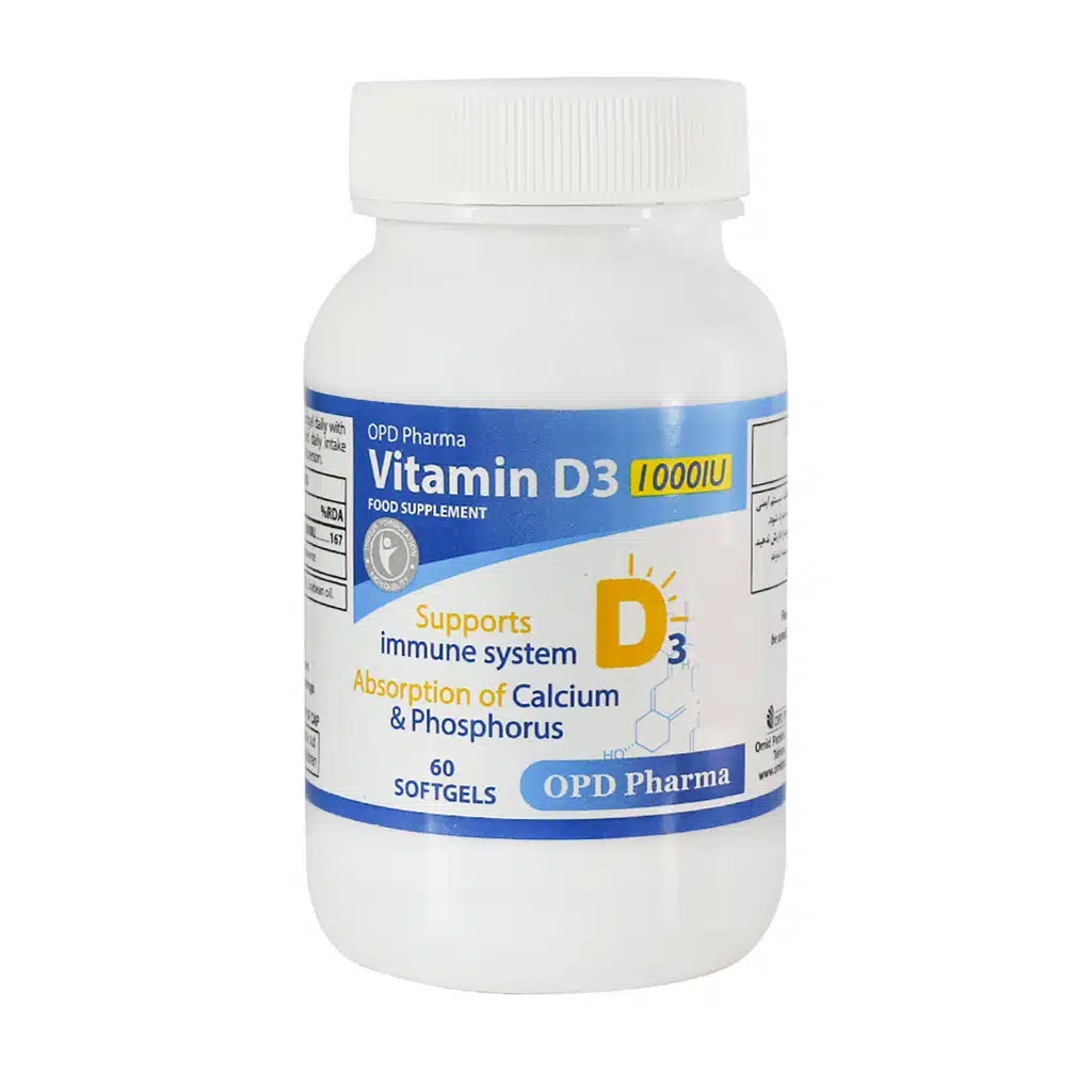 OPD-Pharma-Vitamin-D3-1000-IU.jpg.webp سافت ژل ویتامین D3 1000 واحد او پی دی فارما
