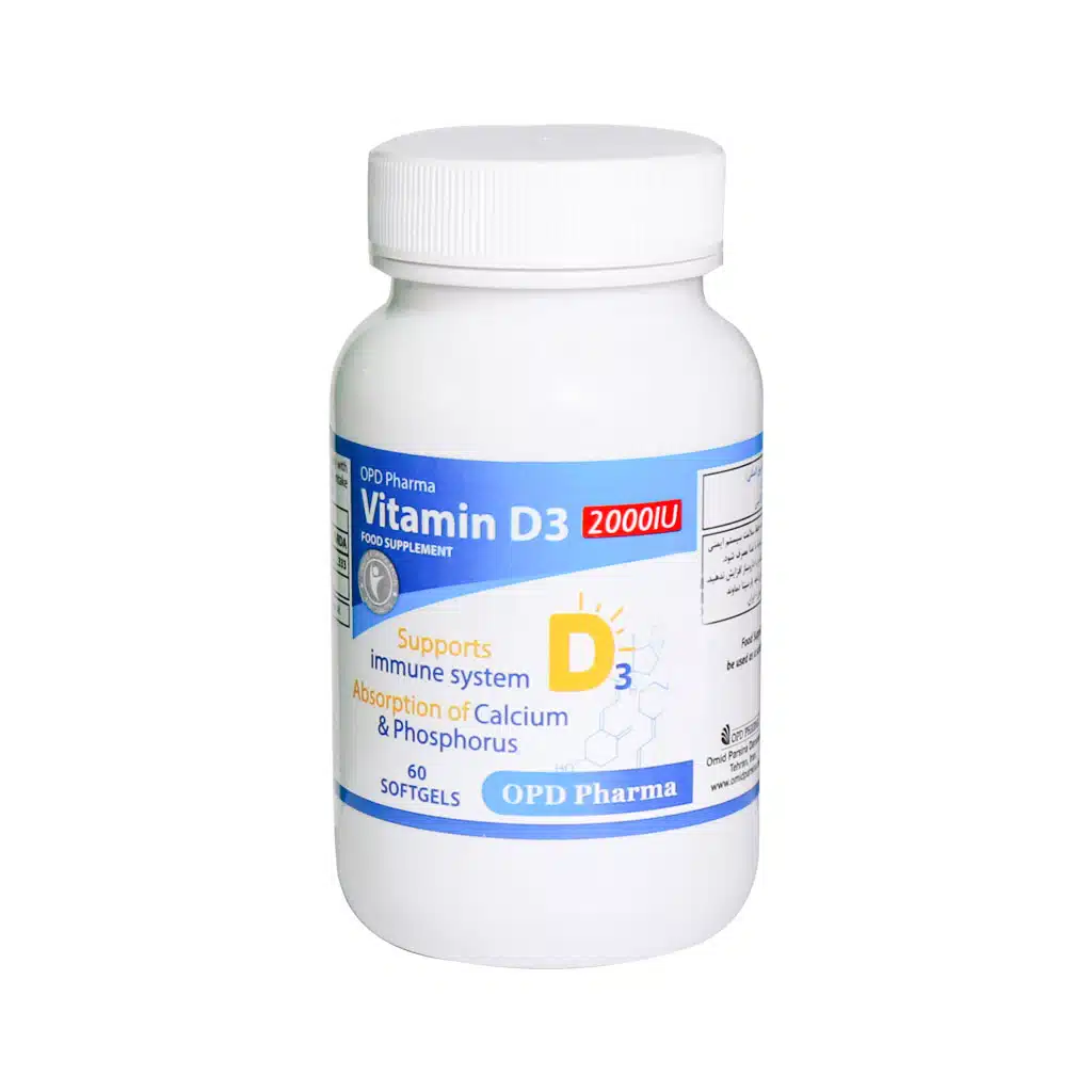 OPD-Pharma-Vitamin-D3-2000-IU-Softjels-60.jpg.webp سافت ژل ویتامین D3 2000 واحد او پی دی فارما