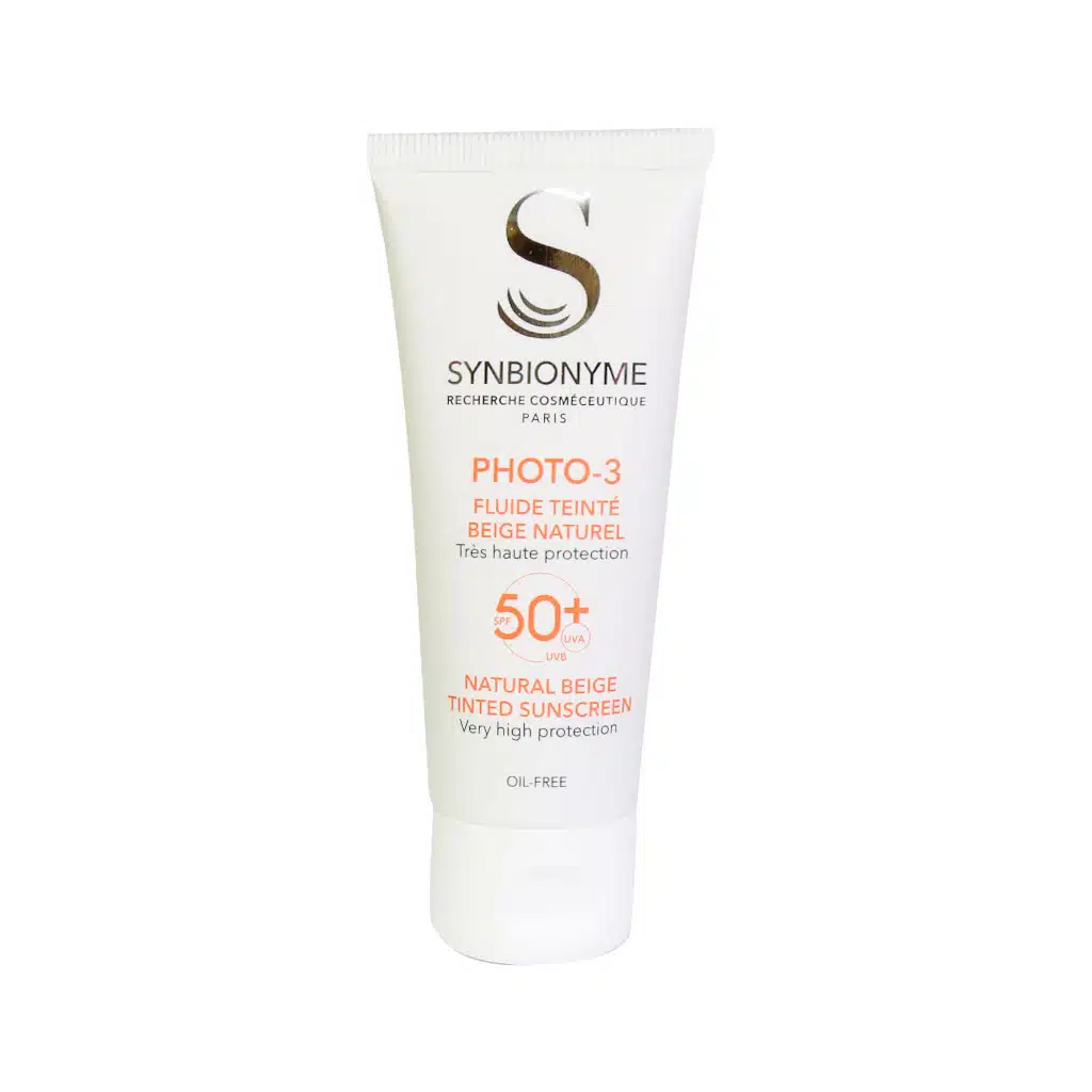 Synbionyme-Photo-3-Invisible-Sunscreen-Fluide-1.jpg.webp ضد آفتاب فاقد چربی فتو 3 سین بیونیم +SPF50 رنگ بژ طبیعی 40 میلی لیتر