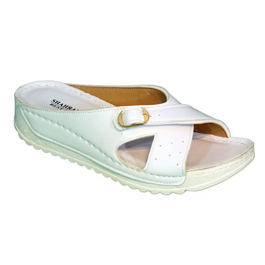 shahram-teb-1024-white.jpg.webp صندل طبی سگک دار سفید زنانه شهرام طب مدل 1024