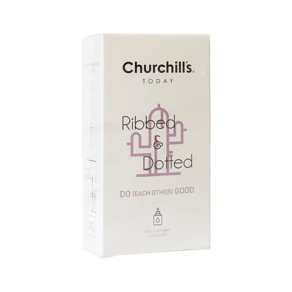 Churchills-Ribbed-Dotted-Do-Good-Condom-12-Pcs.jpg.webp کاندوم خاردار و شیاردار وانیل چرچیلز 12 عدد