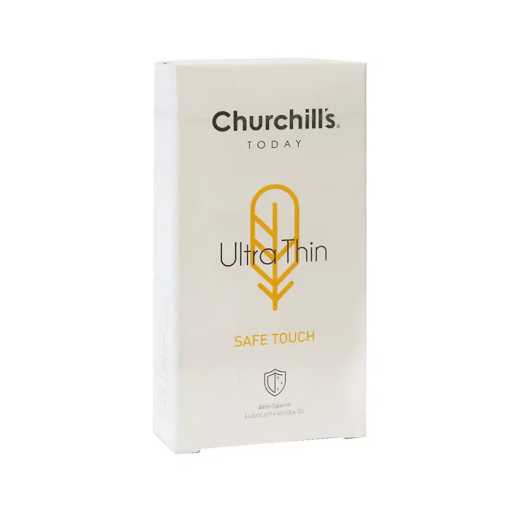 Churchills-Ultra-Thin-Anti-Sperm-Condom-12-Pcs.jpg.webp کاندوم فوق العاده نازک اسپرم کش چرچیلز با رایحه وانیل 12 عدد