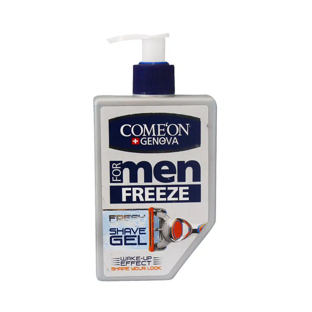 Comeon-Freeze-Shave-Gel-For-Sensitive-And-Dry-Skin.jpg.webp ژل اصلاح ریش مردانه کامان مناسب پوست خشک و حساس