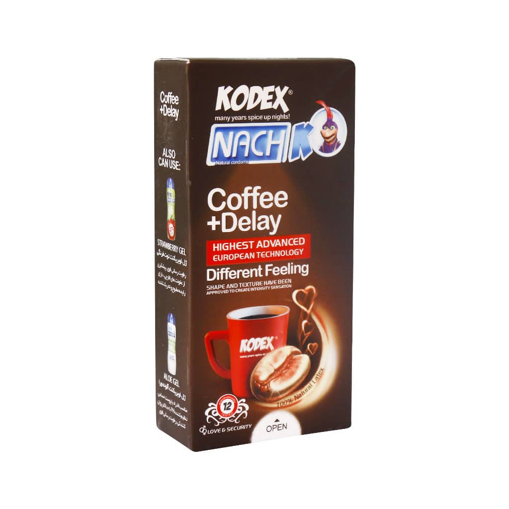Nachkodex-Delay-and-Coffee-Condoms-3-pcs کاندوم تاخیری کافئین دار ناچ کدکس 3 عدد