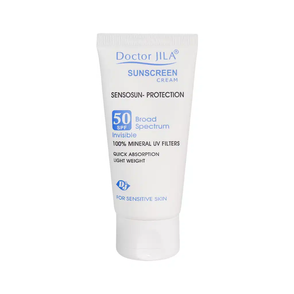 Doctor-Jila-Sesnosun-Protection-Sunscreen-50-g.jpg.webp کرم ضد آفتاب سنسوسان پروتکشن SPF50 دکتر ژیلا 50 گرم