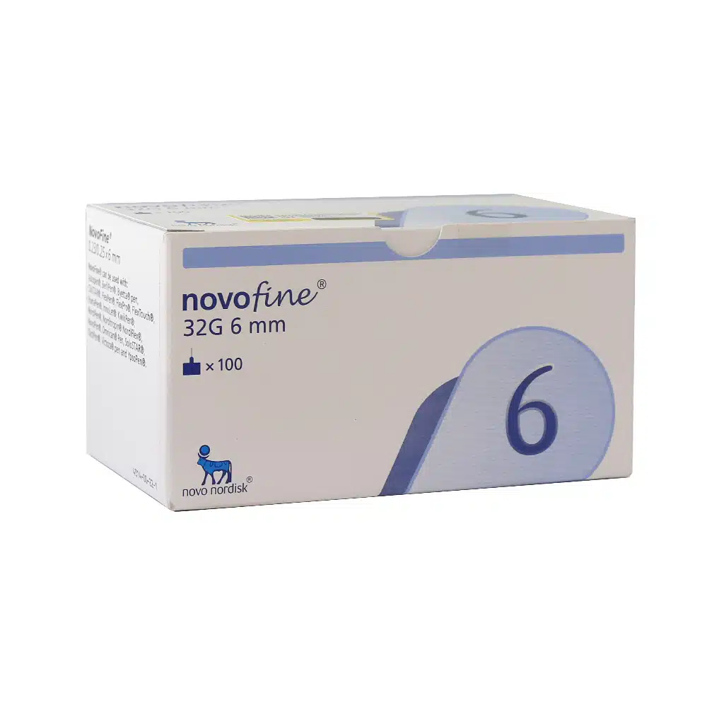 Novofine-Insulin-Pen-Needs-6-mm-100-Pcs.jpg.webp سر سوزن قلم انسولین 6 میلی متر نووفاین بسته 100 عددی