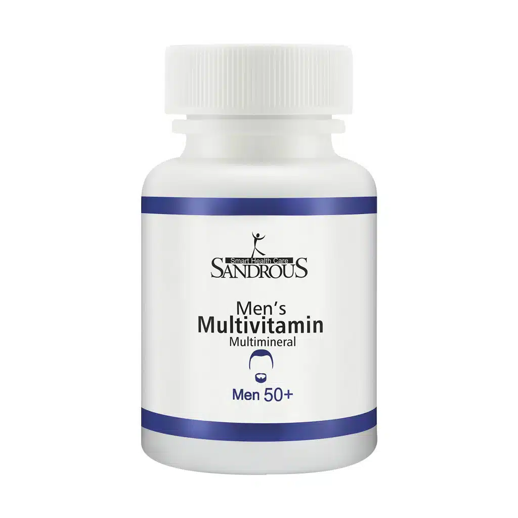 Sandrous-Multivitamin-Mens-50-60-1.jpg.webp کپسول مولتی ویتامین مولتی مینرال مخصوص آقایان بالای 50 سال سندروس 60 عدد