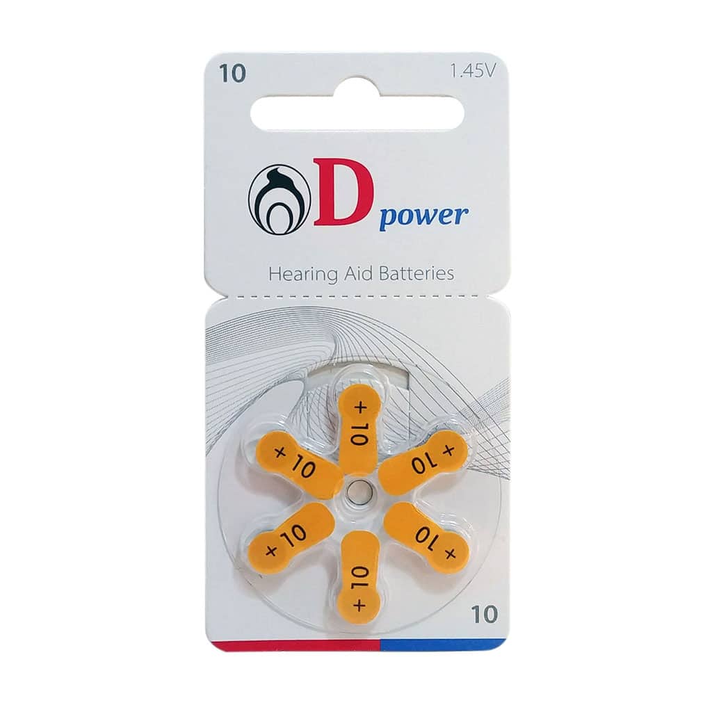 D-Power-Hearing-Aid-Batteriees-Model-10 باتری سمعک دی پاور مدل 10