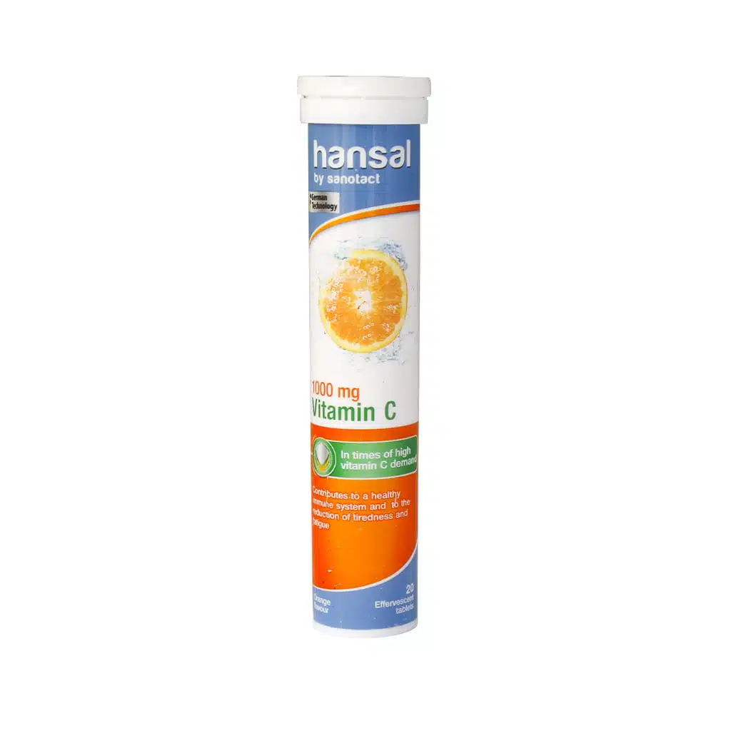 Hansal-Vitamin-C-1000-Mg-Orange-Flavour-20-Effervescent-Tabs.jpg.webp قرص جوشان ویتامین C 1000 میلی گرم هانسال 20 عدد