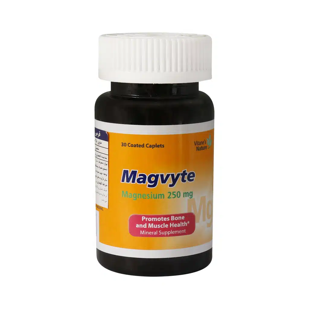 Vitanes-Nature-Magvyte-250-mg-30-Coated-Caplets.jpg.webp قرص مگویت 250 میلی گرم ویتان 30 عدد