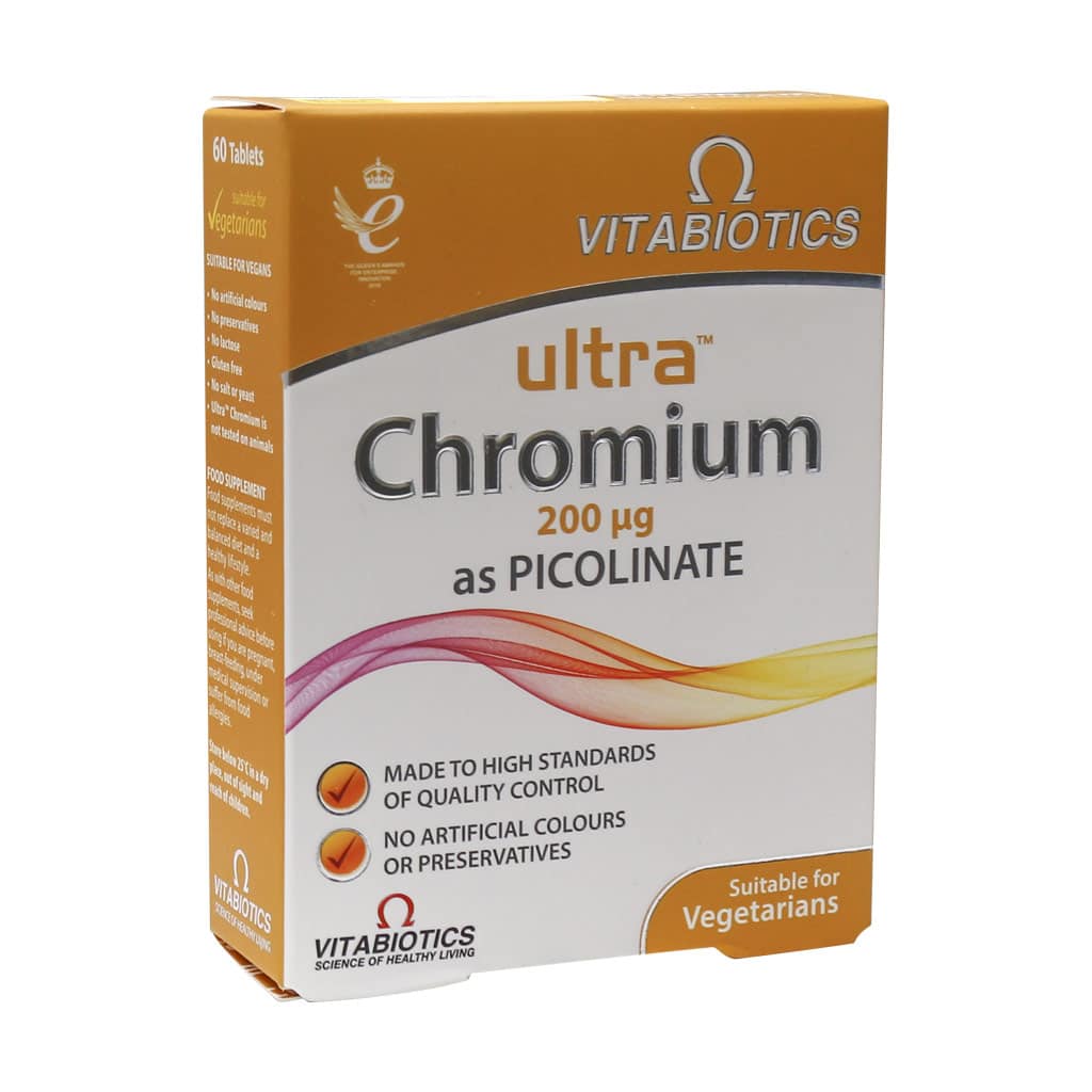 Vitabiotics Ultra Chromium 60 Tablets قرص اولترا کروم 200 میکروگرم ویتابیوتیکس