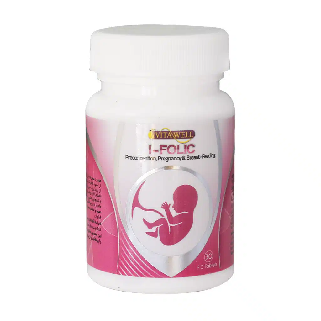 Vitawell-I-Folic-30-F.C-Tablets.jpg.webp قرص روکش دار ید فولیک ویتاول 30 عدد