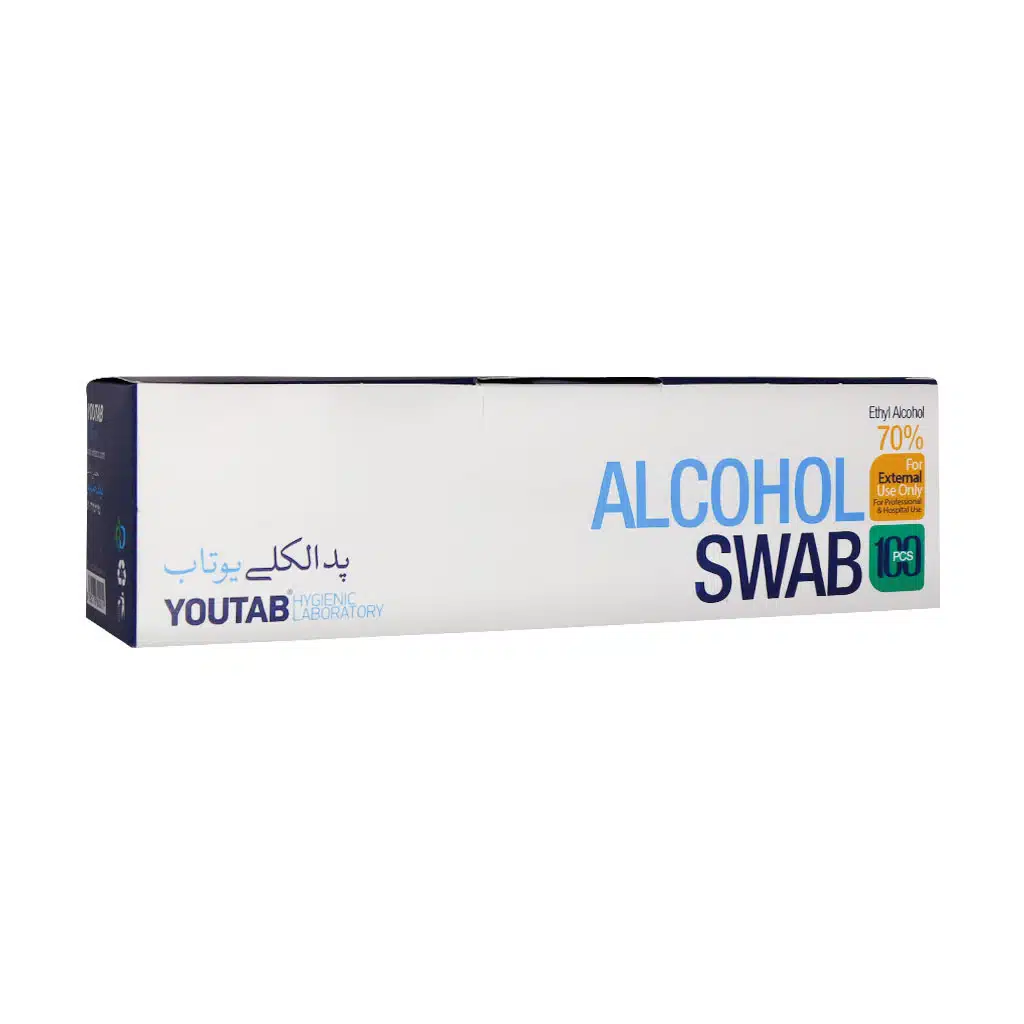 Youtab-70-Alcohol-Swab-100-PCS-1.jpg.webp پد الکلی یوتاب حاوی الکل 70 درصد بسته 100 عددی