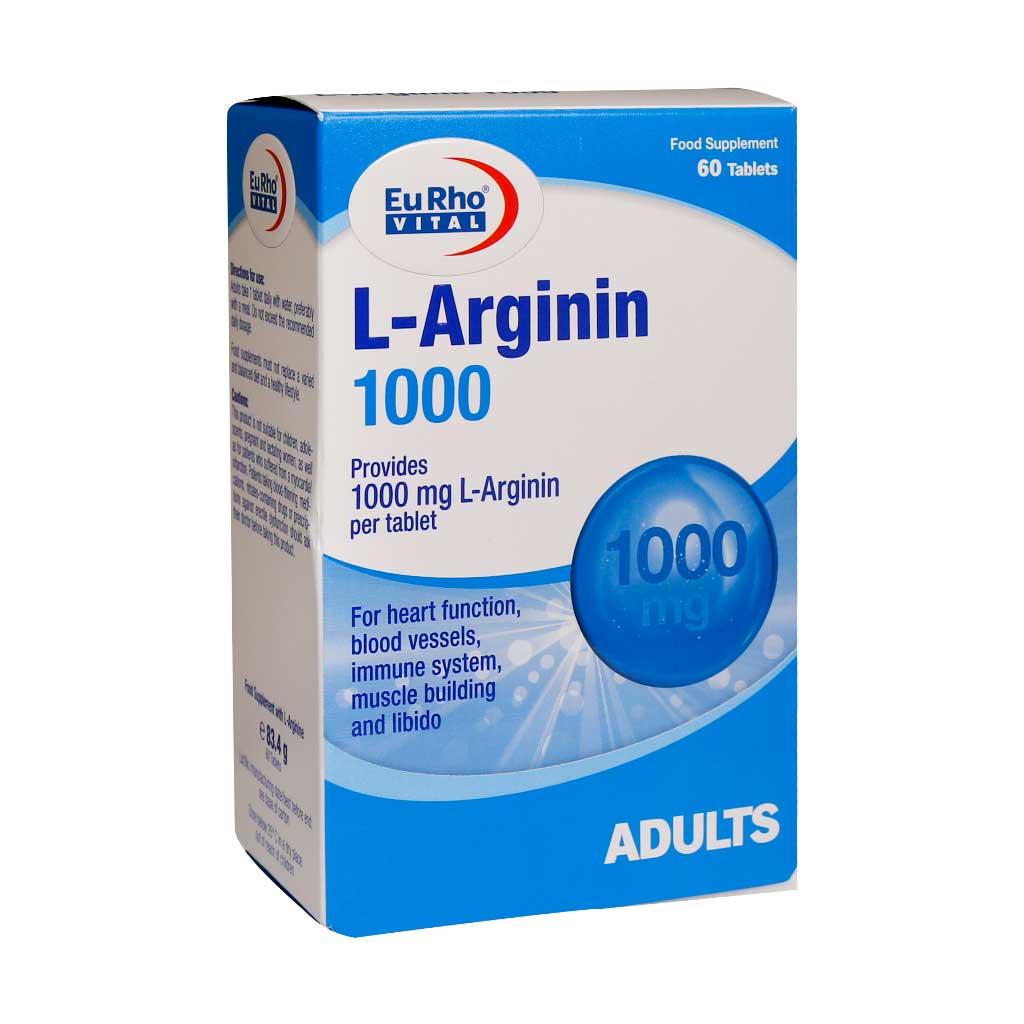 Eurho-Vital-L-Arginin-1000-mg-Tablets قرص ال آرژنین 1000 میلی گرم یوروویتال