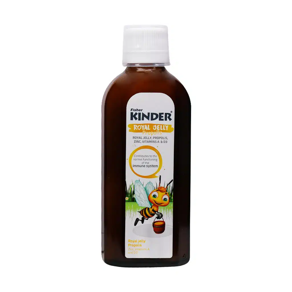 Fisher-Kinder-Royal-Jelly-Propolis-Syrup-200-ml.jpg.webp شربت رویال ژلی پروپولیس فیشر کیندر 200 میلی لیتر