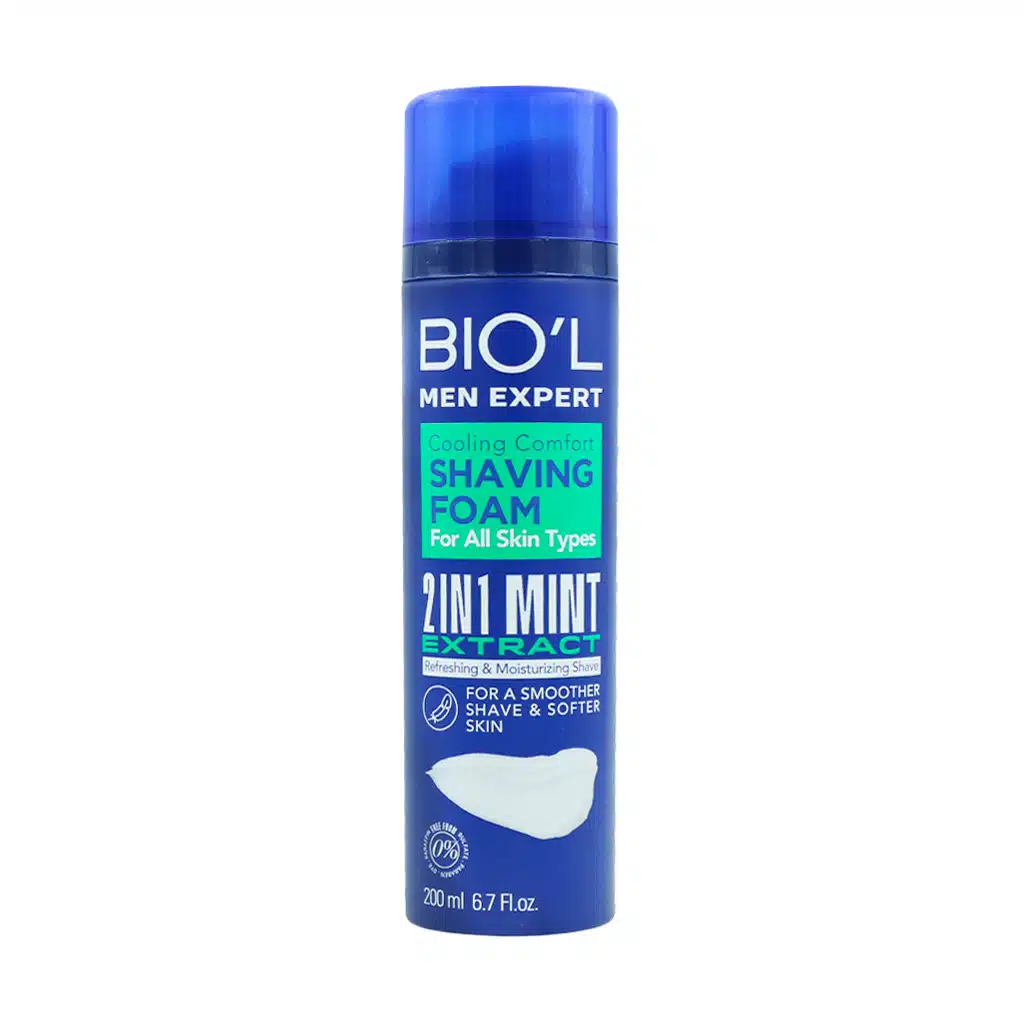 Biol-Shaving-Foam-With-Mint-Extract-۲۰۰.jpg.webp فوم اصلاح مردانه بیول حاوی عصاره نعنا 200 میلی لیتر