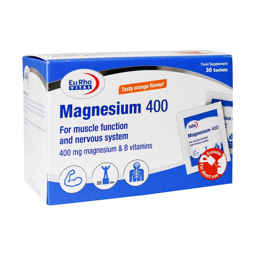 Eurho-Vital-Magnesium-400-30-Sachets ساشه منیزیم 400 یوروویتال