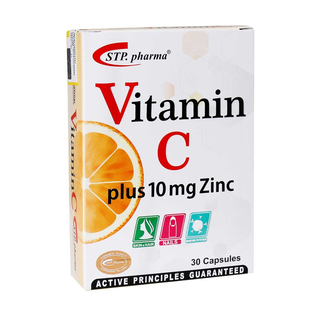 STP-Pharma-Vitamin-C-Plus-10-mg-Zinc-30-Capsules کپسول ویتامین C همراه با زینک اس تی پی فارما