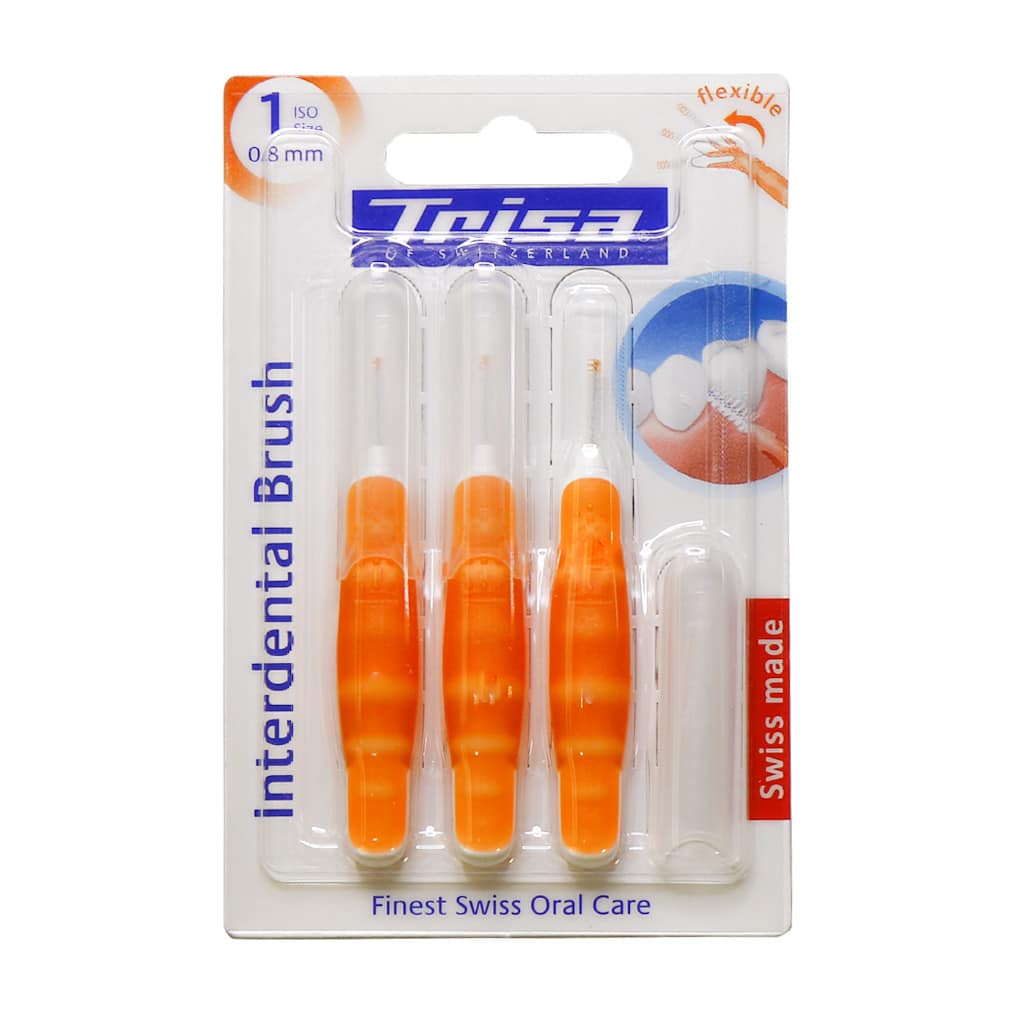 Trisa-Interdental-Brush-0.8-mm-Iso-1 براش بین دندانی پروفشنال 0.8 میلیمتری ایزو یک تریزا