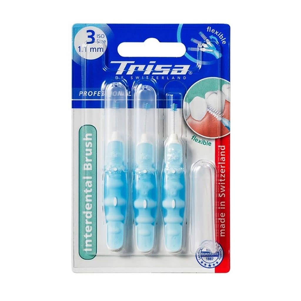Trisa-Interdental-Brush-1.1-mm-Iso-3 براش بین دندانی پروفشنال 1.1 میلیمتری ایزو سه تریزا