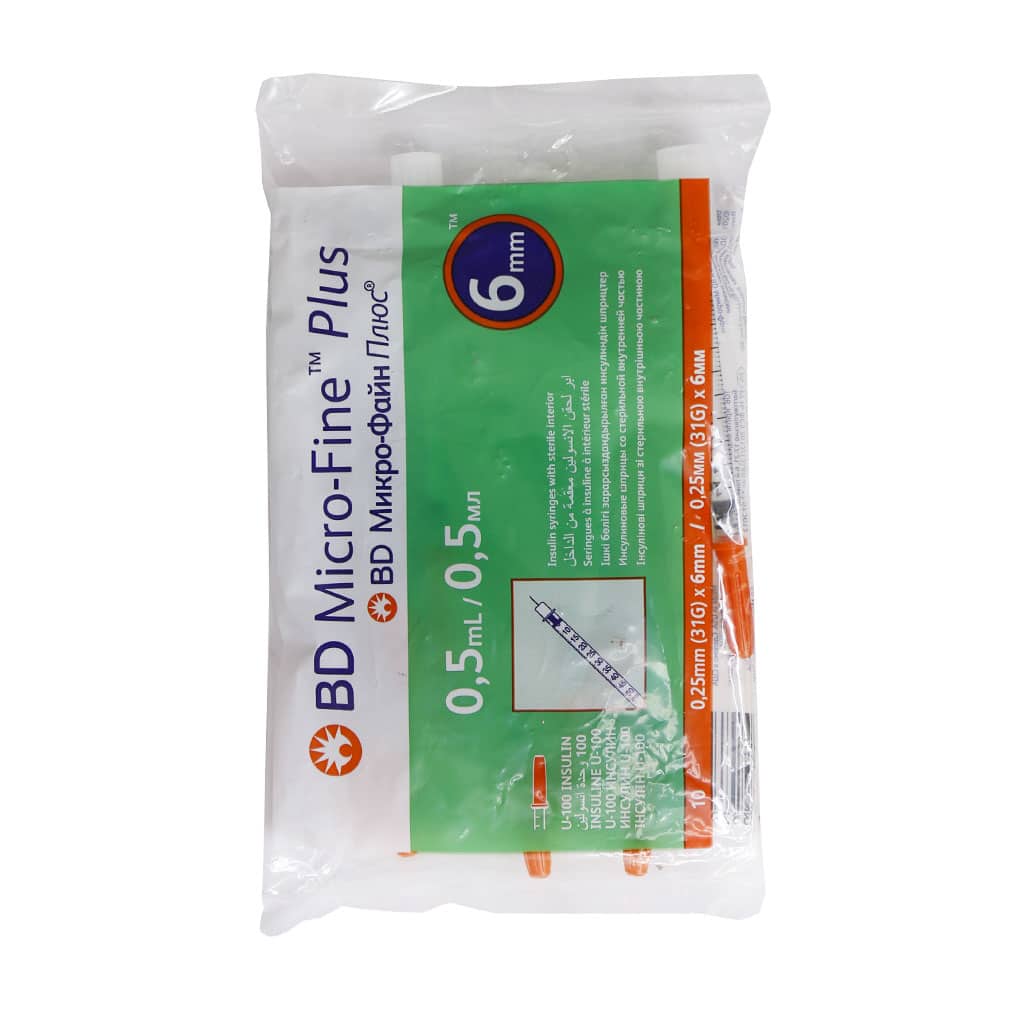 سرنگ انسولین 50 واحدی بی دی 10 عدد سرنگ انسولین 50 واحدی بی دی