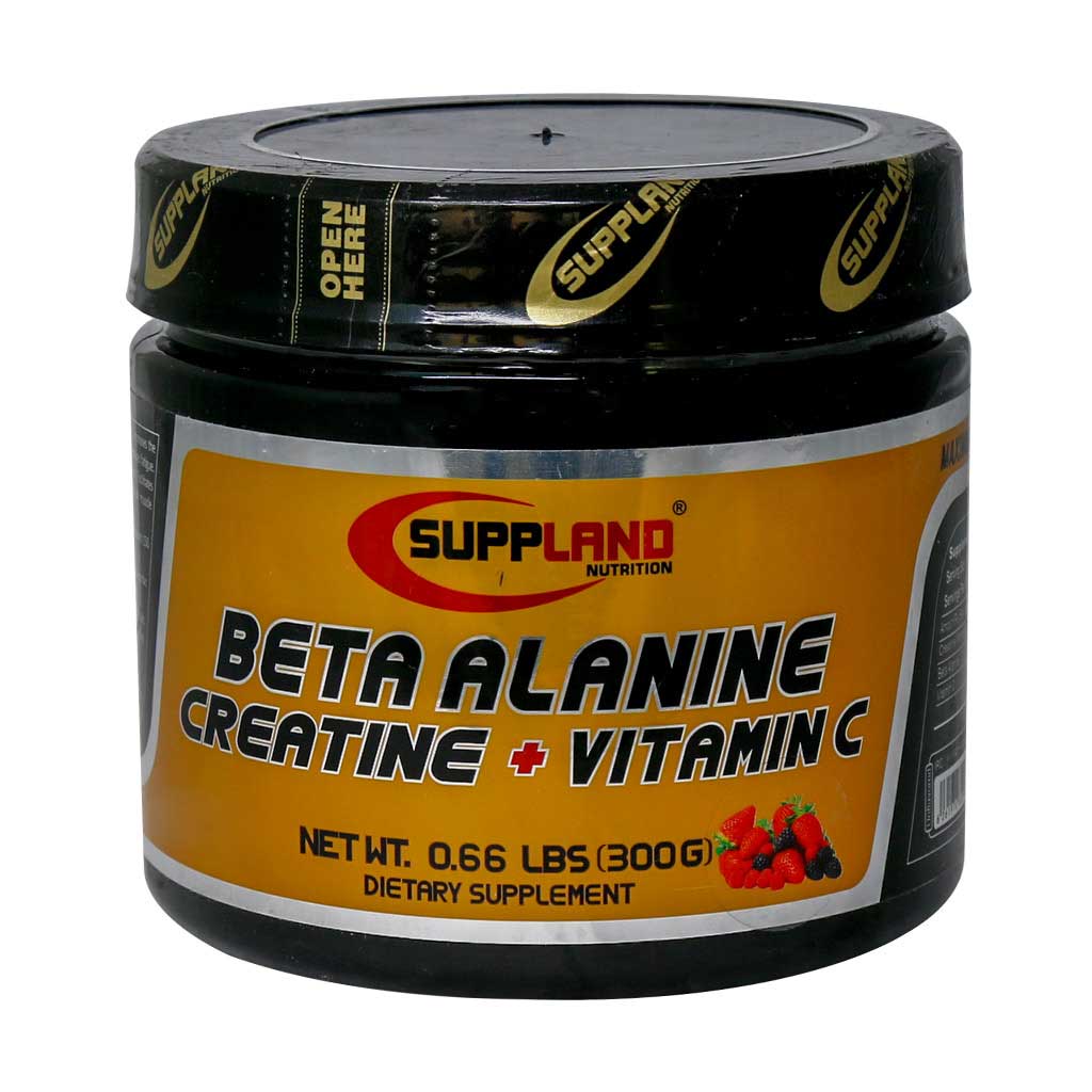 Suppland-Nutrition-Beta-Alanine-Creatine-And-Vitamin-C-Powder-300-g پودر کراتین و بتا آلانین و ویتامین C ساپلند نوتریشن