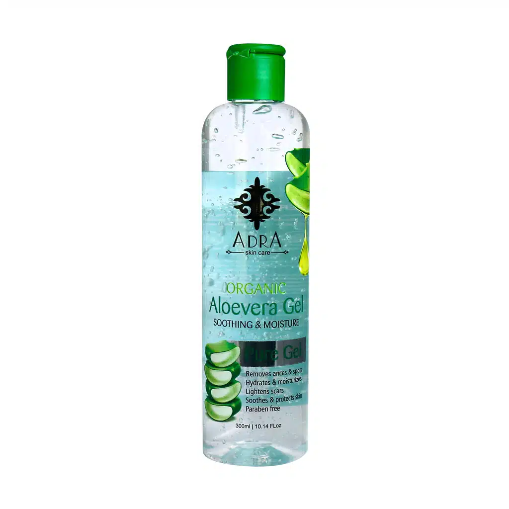 Adra-Skin-Care-ALoevera-Gel-300ml.jpg.webp ژل محافظ پوست آلوئه ورا آدرا 300 میلی لیتر