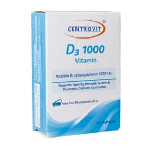 کپسول ژلاتینی ویتامین D3 1000 واحد سنتروویت