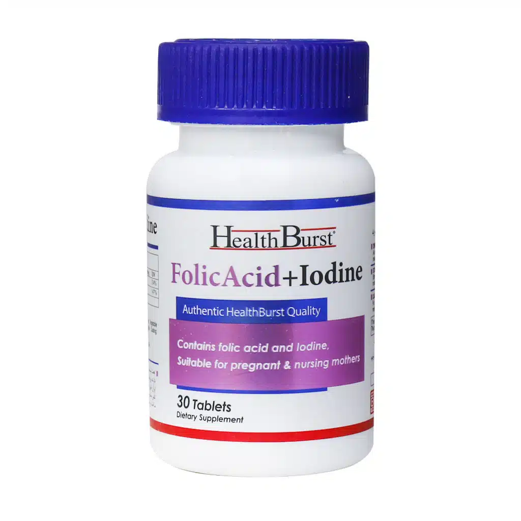Health-Burst-Folic-Acid-And-Iodine-30-Tabs.jpg.webp قرص فولیک اسید و ید هلث برست 30 عدد